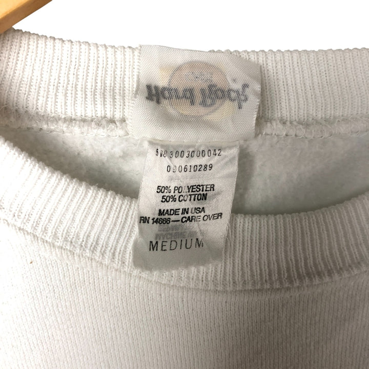 Vintage 90'S Hard Rock Cafe Advertising Sweatshirt, Made in USA, Men's Size Medium cotton white type Vintage Second Hand