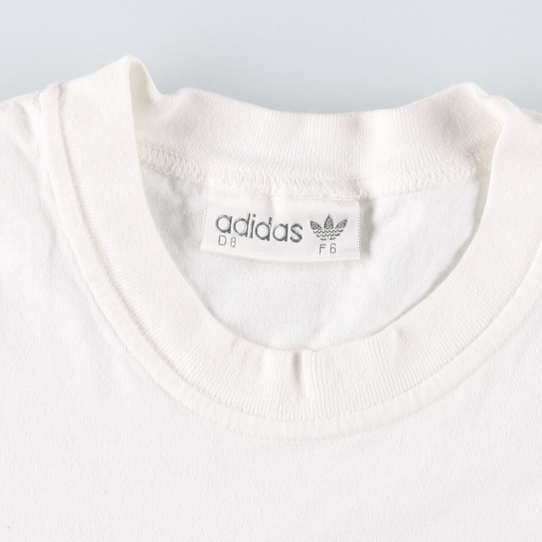Adidas logo print T-shirt, men's XL size cotton white type Vintage Second Hand