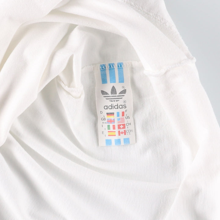 Adidas logo print T-shirt, men's XL size cotton white type Vintage Second Hand