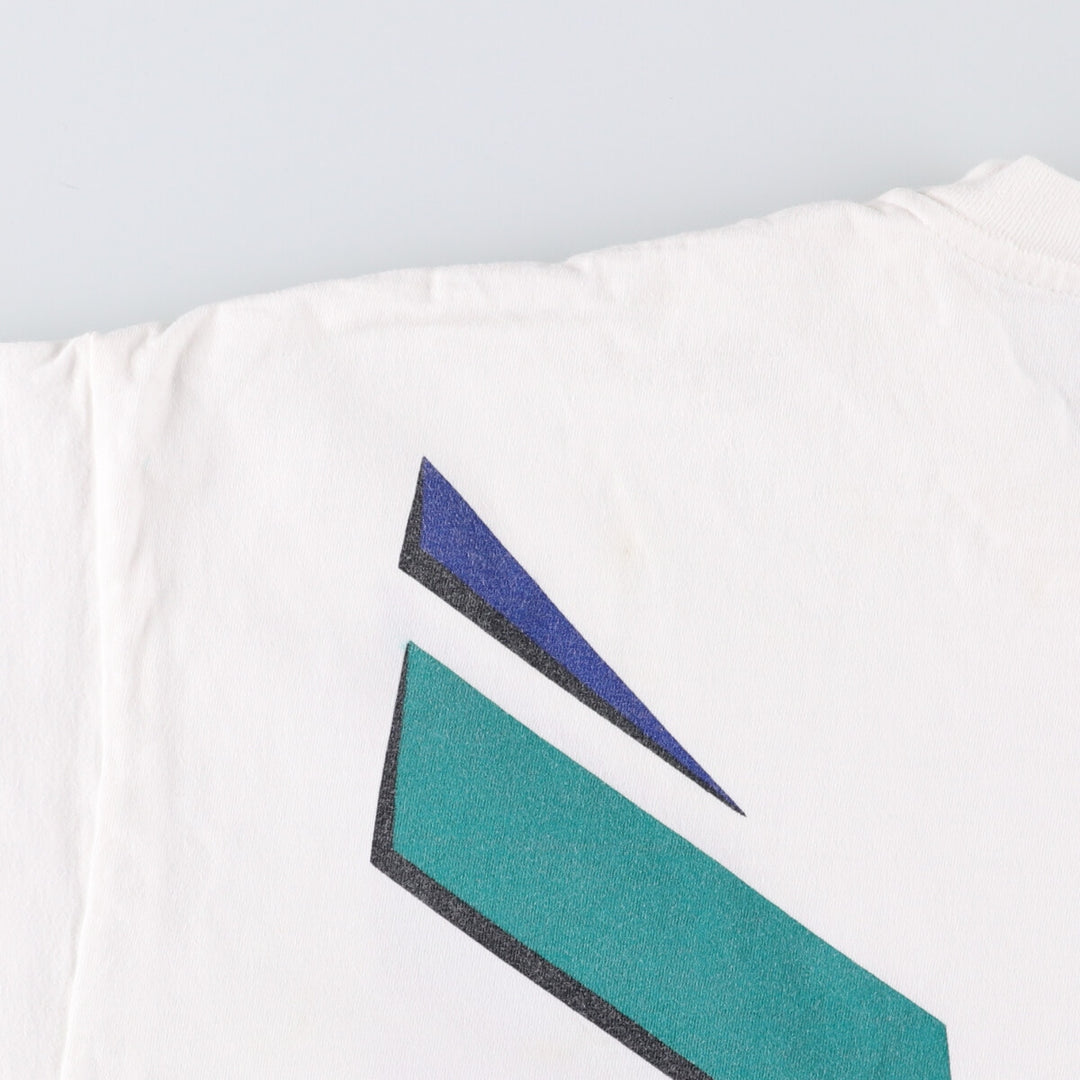 Adidas logo print T-shirt, men's XL size cotton white type Vintage Second Hand