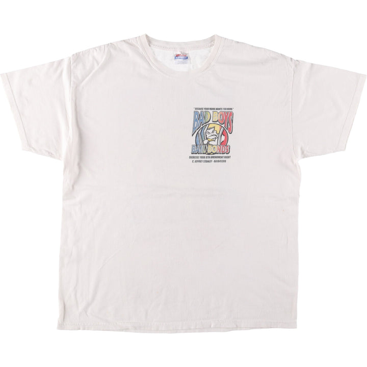90s-00'S Hanes Printed T-Shirt Men's XL cotton white type Vintage Second Hand