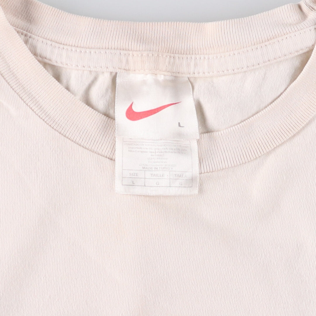 2000'S Nike Print T-shirt, Men's Size L cotton Beige type Vintage Second Hand