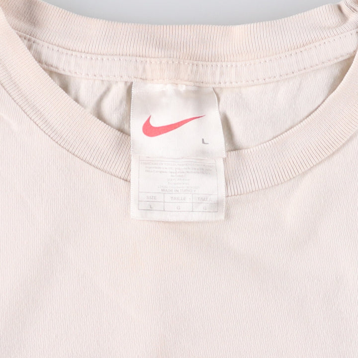 2000'S Nike Print T-shirt, Men's Size L cotton Beige type Vintage Second Hand