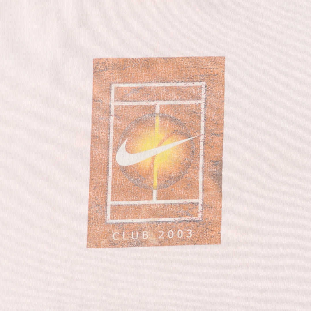 2000'S Nike Print T-shirt, Men's Size L cotton Beige type Vintage Second Hand