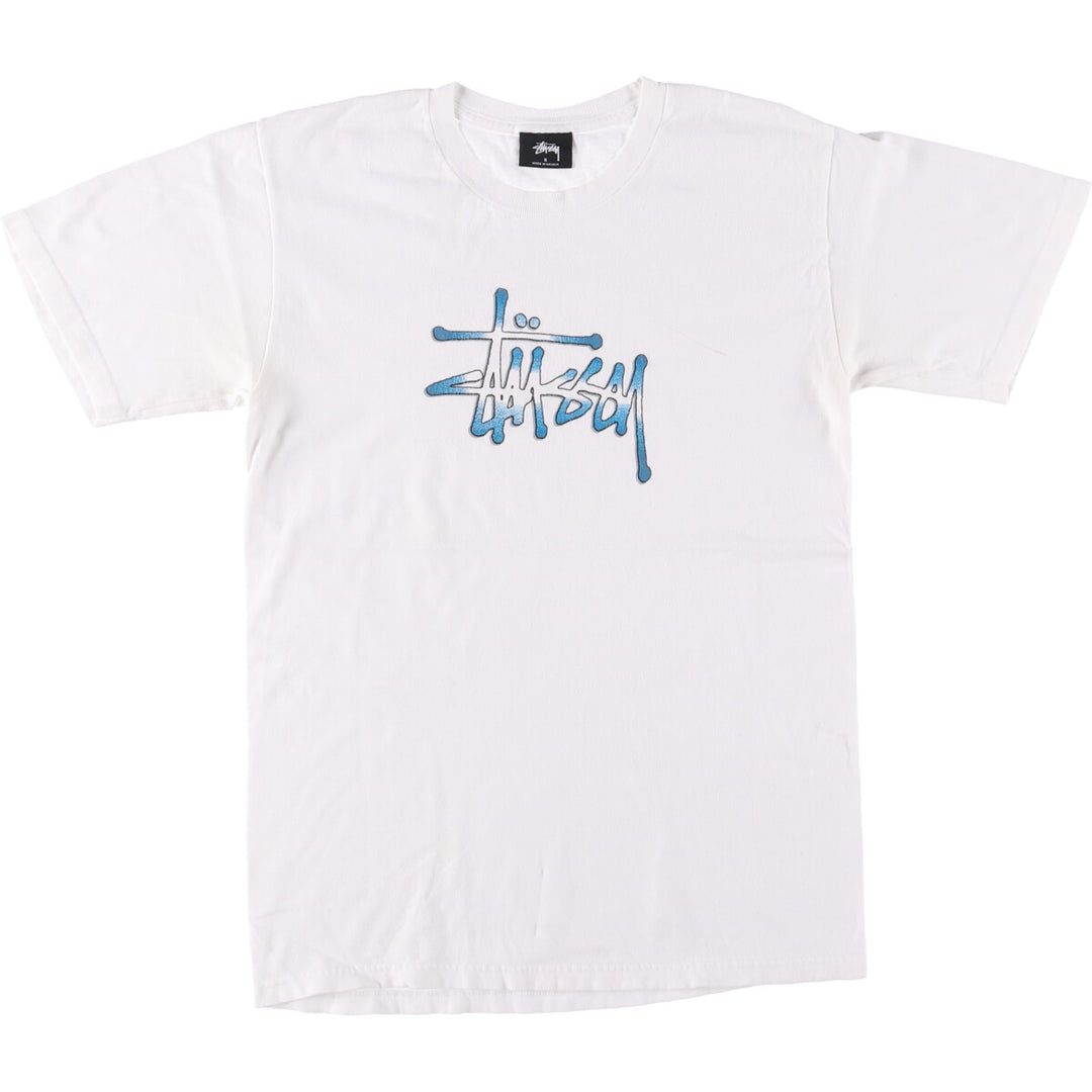 STUSSY surf skate T-shirt, size S for men cotton white type Vintage Second Hand