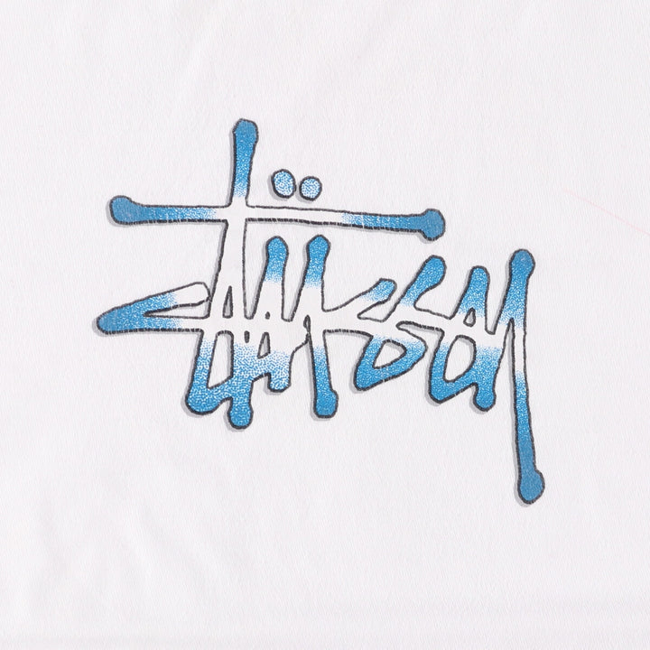 STUSSY surf skate T-shirt, size S for men cotton white type Vintage Second Hand
