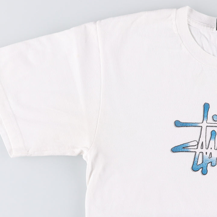 STUSSY surf skate T-shirt, size S for men cotton white type Vintage Second Hand