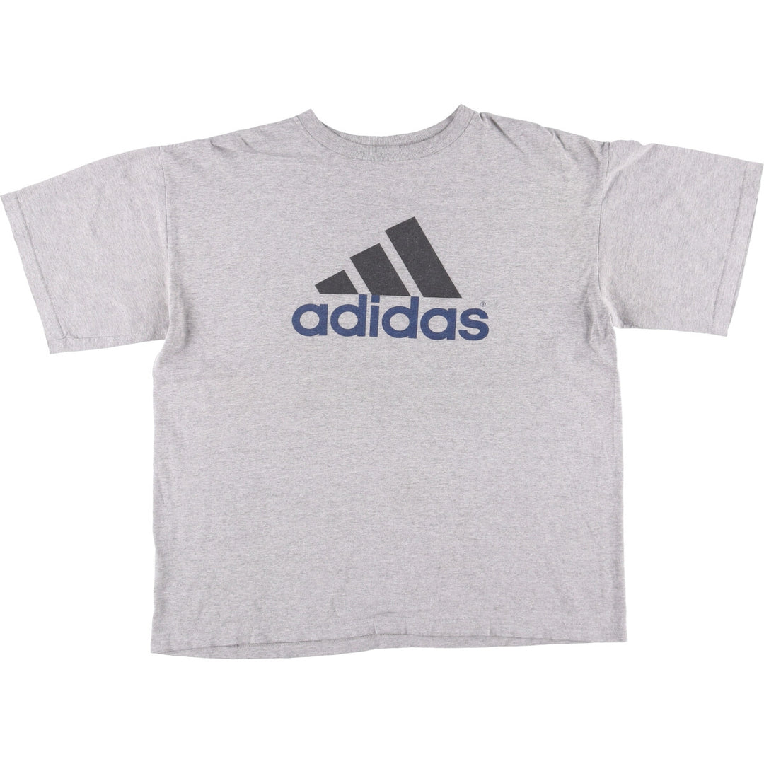 Vintage 90s-00'S Adidas logo T-shirt, Made in USA, Men's Size L cotton gray type Vintage Second Hand