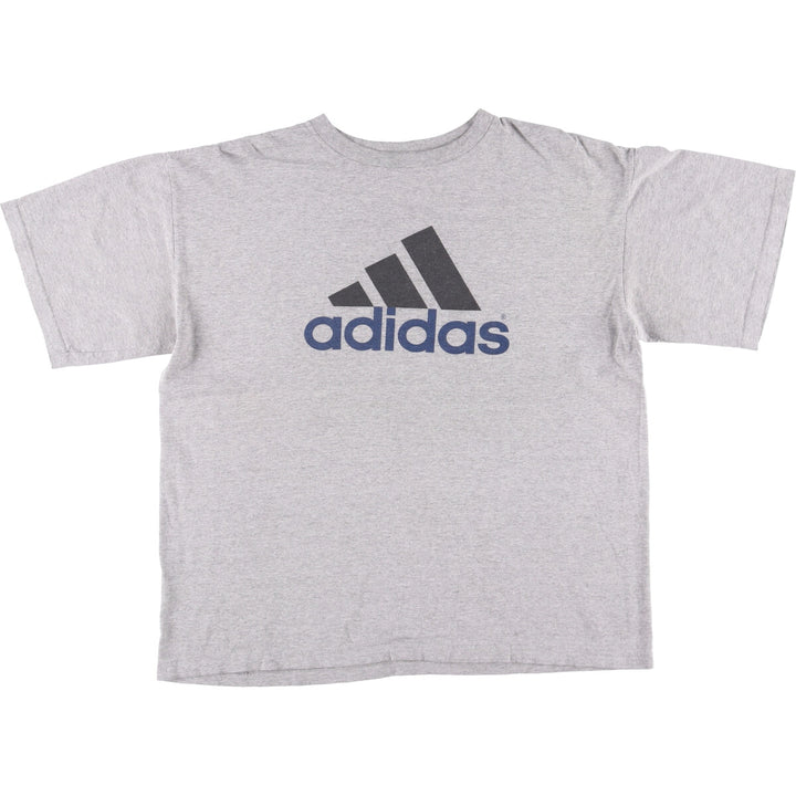 Vintage 90s-00'S Adidas logo T-shirt, Made in USA, Men's Size L cotton gray type Vintage Second Hand