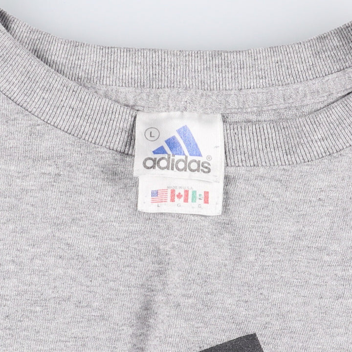 Vintage 90s-00'S Adidas logo T-shirt, Made in USA, Men's Size L cotton gray type Vintage Second Hand