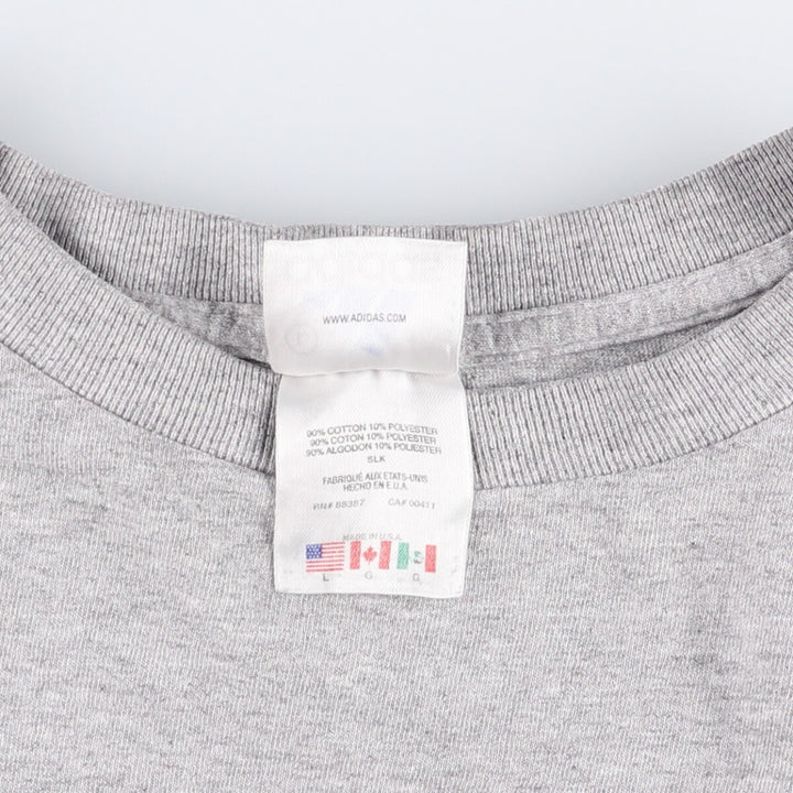 Vintage 90s-00'S Adidas logo T-shirt, Made in USA, Men's Size L cotton gray type Vintage Second Hand