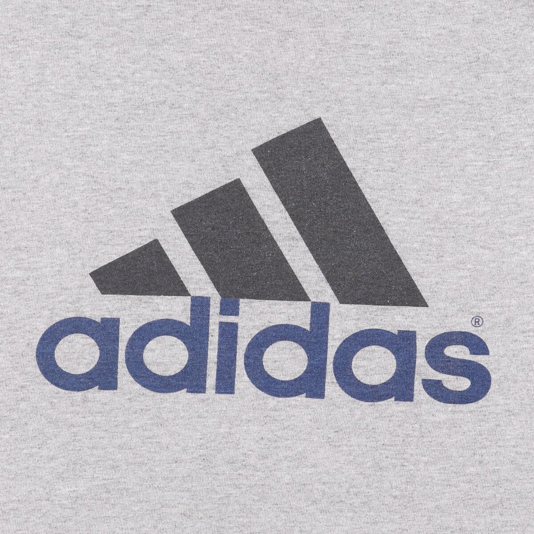 Vintage 90s-00'S Adidas logo T-shirt, Made in USA, Men's Size L cotton gray type Vintage Second Hand