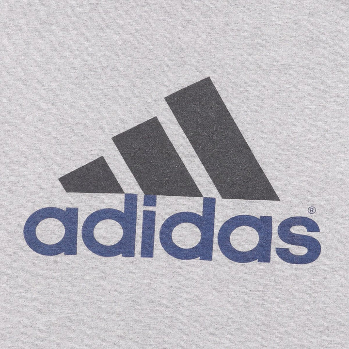 Vintage 90s-00'S Adidas logo T-shirt, Made in USA, Men's Size L cotton gray type Vintage Second Hand