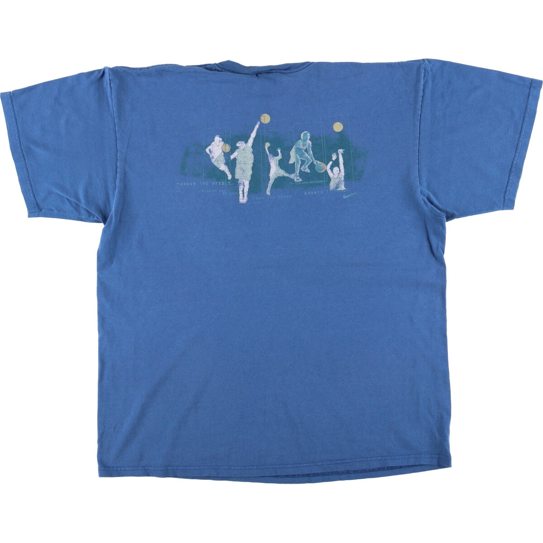 Nike NIKE Printed T-shirt Made in USA Men's L size cotton blue type Vintage Second Hand