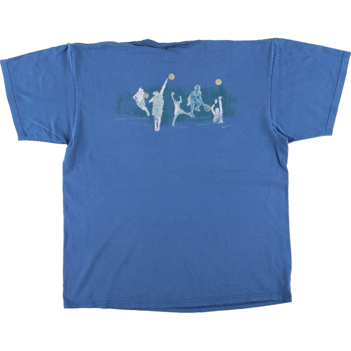 Nike NIKE Printed T-shirt Made in USA Men's L size cotton blue type Vintage Second Hand