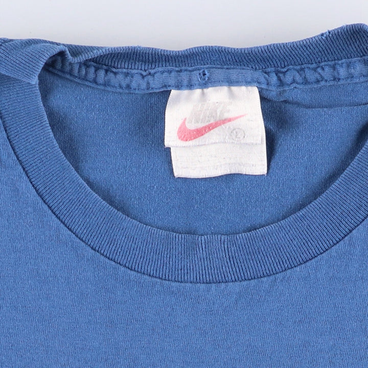 Nike NIKE Printed T-shirt Made in USA Men's L size cotton blue type Vintage Second Hand