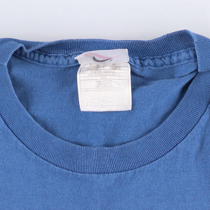 Nike NIKE Printed T-shirt Made in USA Men's L size cotton blue type Vintage Second Hand
