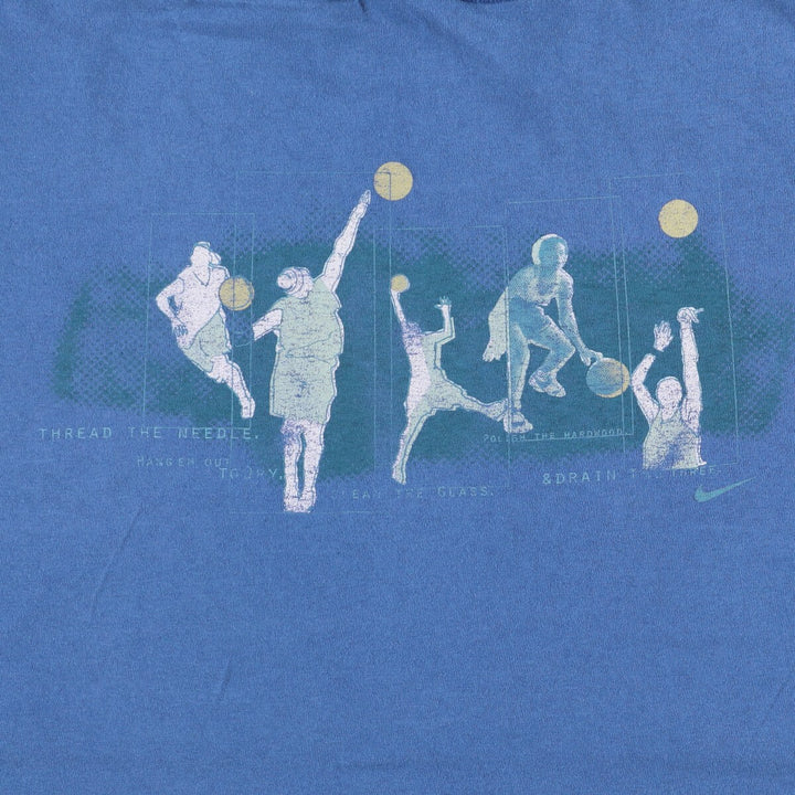 Nike NIKE Printed T-shirt Made in USA Men's L size cotton blue type Vintage Second Hand