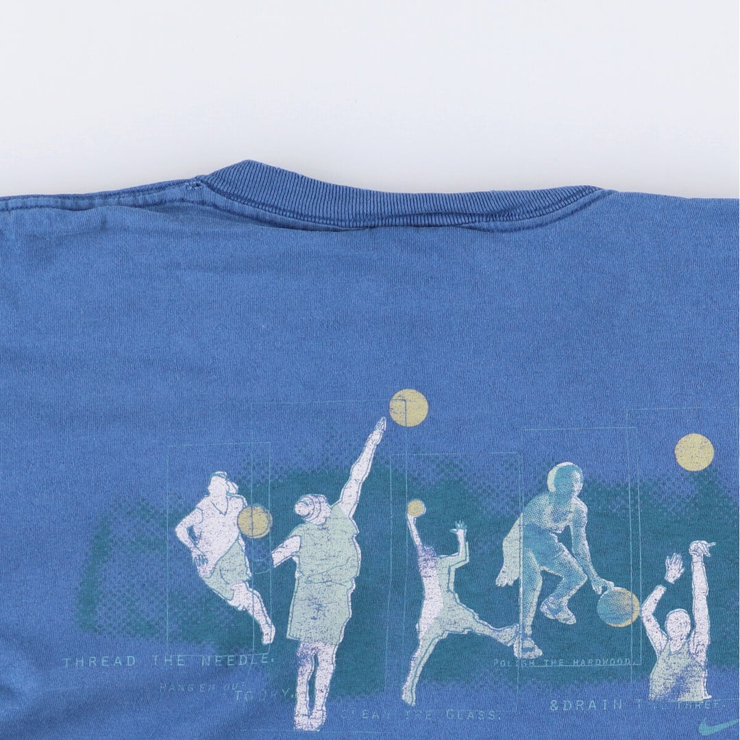 Nike NIKE Printed T-shirt Made in USA Men's L size cotton blue type Vintage Second Hand