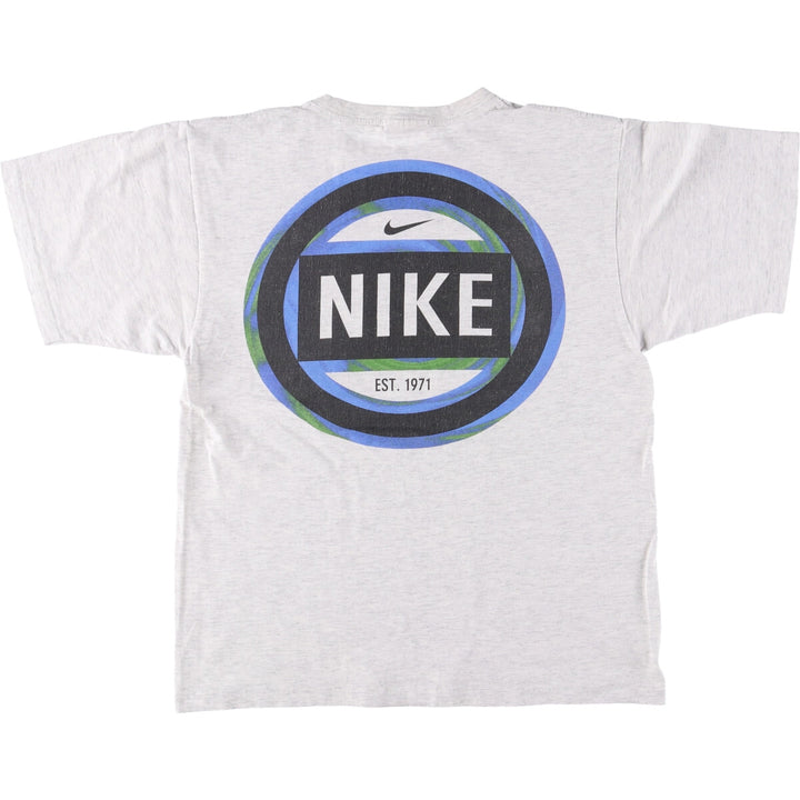 90'S Vintage Nike Logo T-Shirt, Made in USA, Men's XL cotton gray type Vintage Second Hand