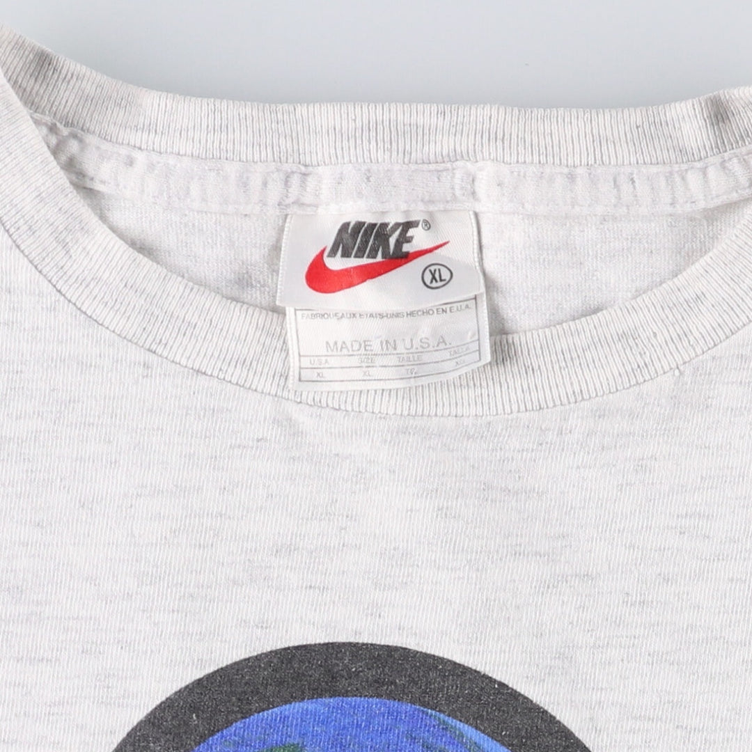 90'S Vintage Nike Logo T-Shirt, Made in USA, Men's XL cotton gray type Vintage Second Hand