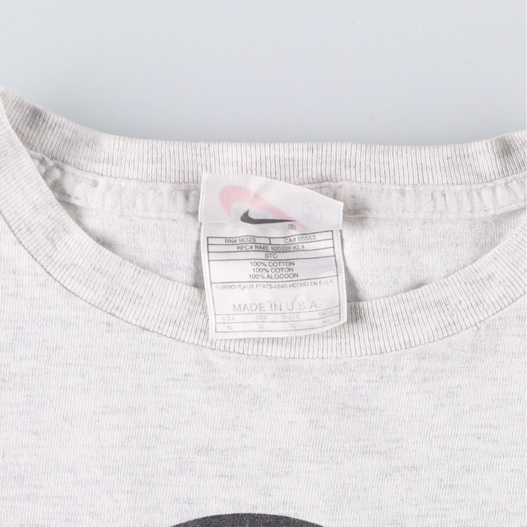 90'S Vintage Nike Logo T-Shirt, Made in USA, Men's XL cotton gray type Vintage Second Hand