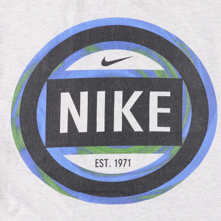 90'S Vintage Nike Logo T-Shirt, Made in USA, Men's XL cotton gray type Vintage Second Hand
