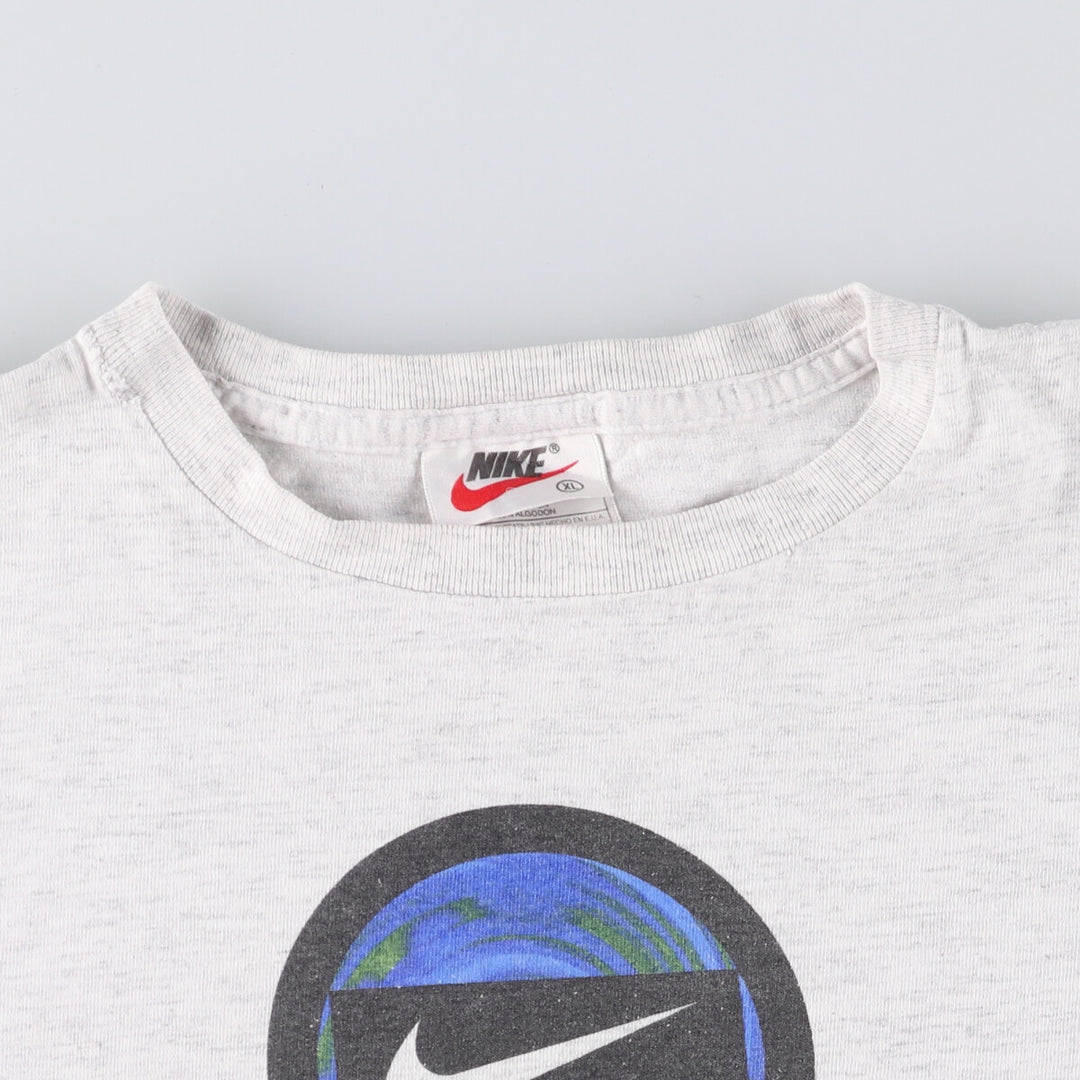90'S Vintage Nike Logo T-Shirt, Made in USA, Men's XL cotton gray type Vintage Second Hand