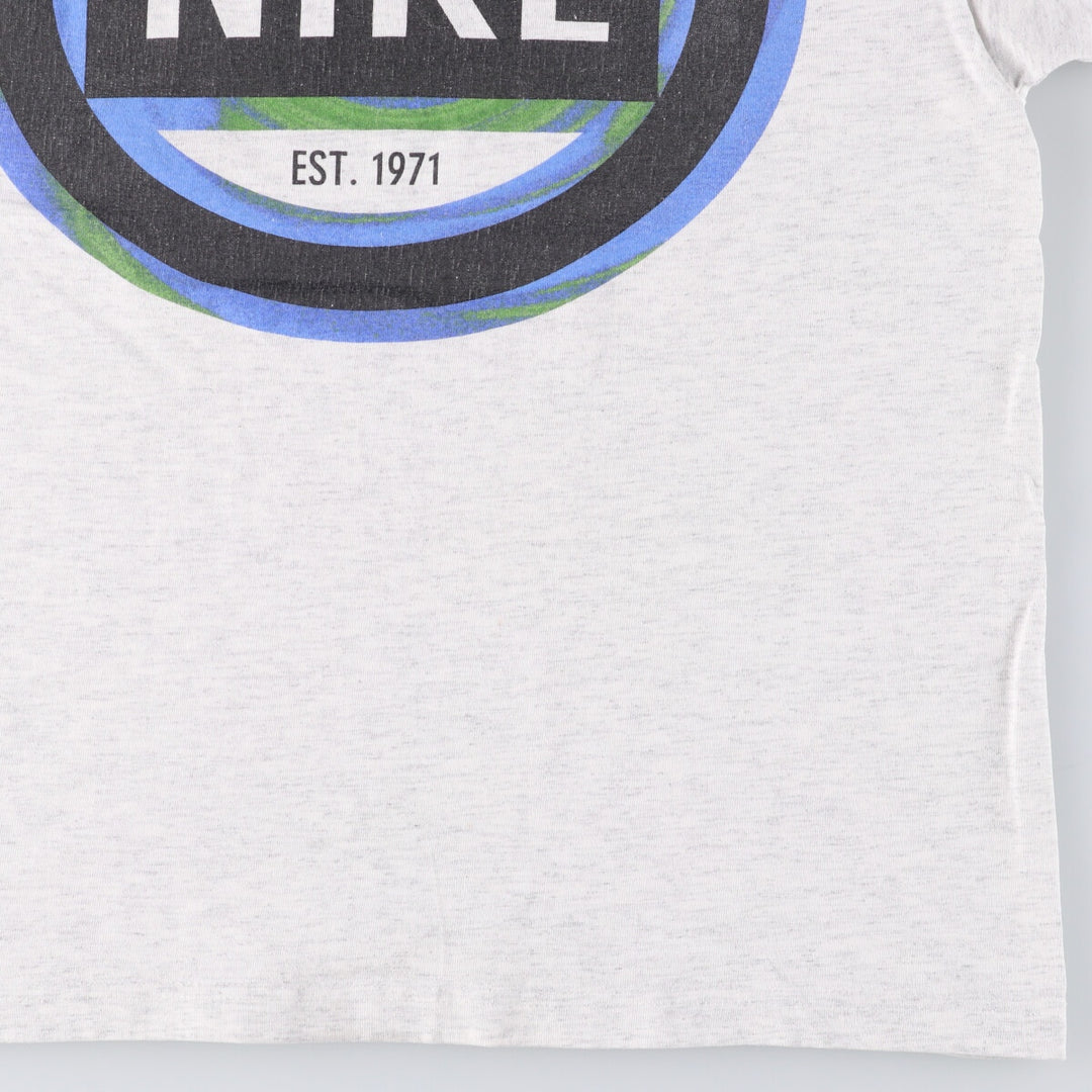 90'S Vintage Nike Logo T-Shirt, Made in USA, Men's XL cotton gray type Vintage Second Hand