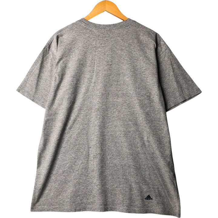 Adidas logo print T-shirt, men's size L cotton gray type Vintage Second Hand