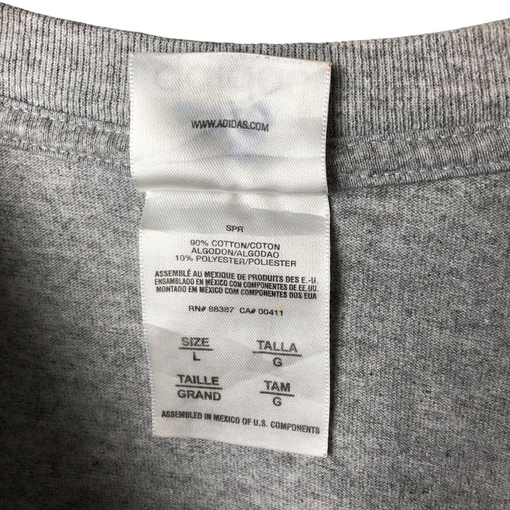 Adidas logo print T-shirt, men's size L cotton gray type Vintage Second Hand