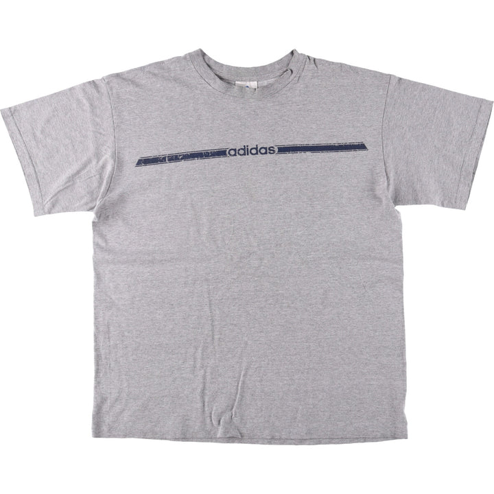Adidas logo T-shirt, men's size L cotton gray type Vintage Second Hand