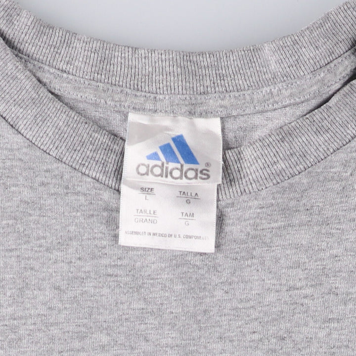 Adidas logo T-shirt, men's size L cotton gray type Vintage Second Hand