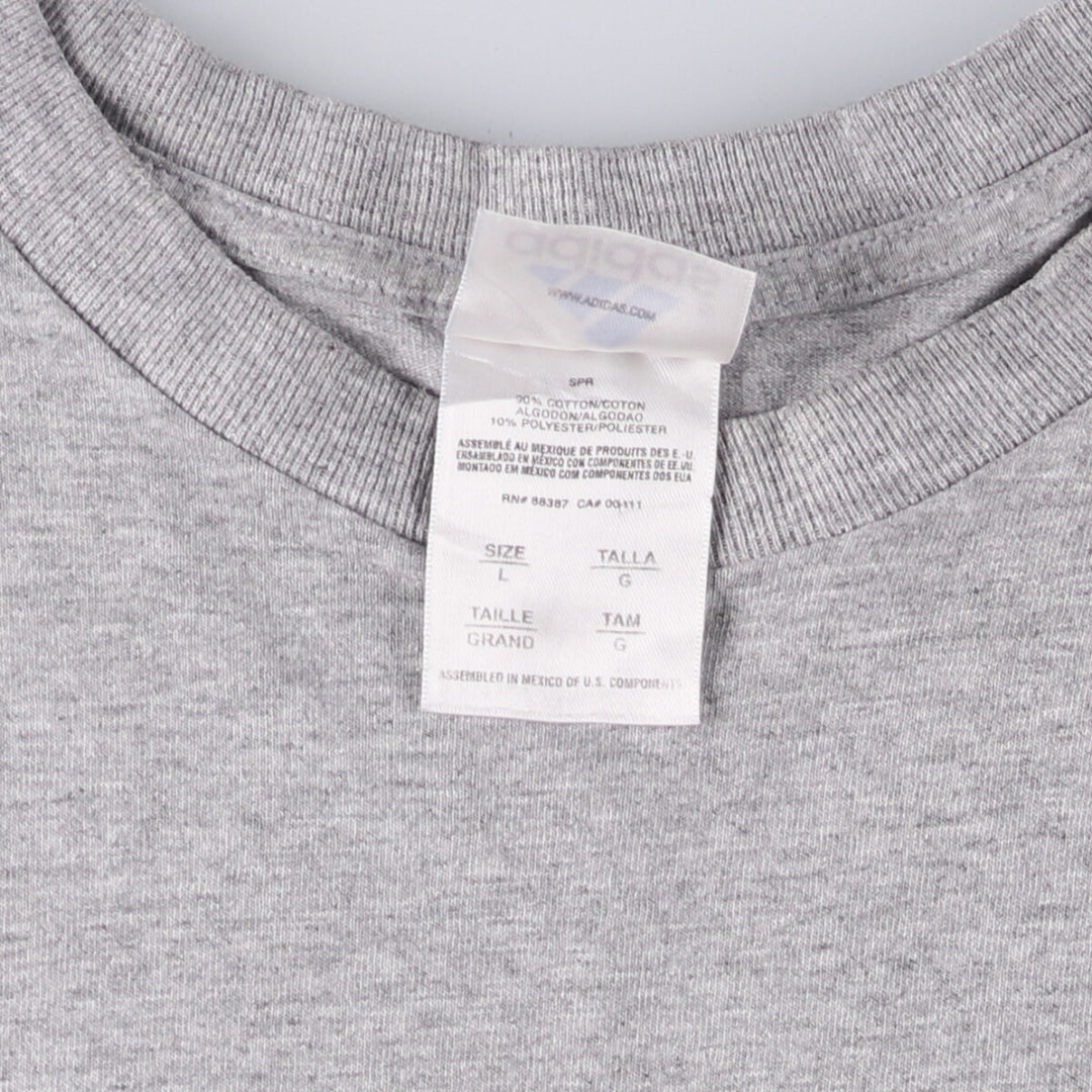 Adidas logo T-shirt, men's size L cotton gray type Vintage Second Hand