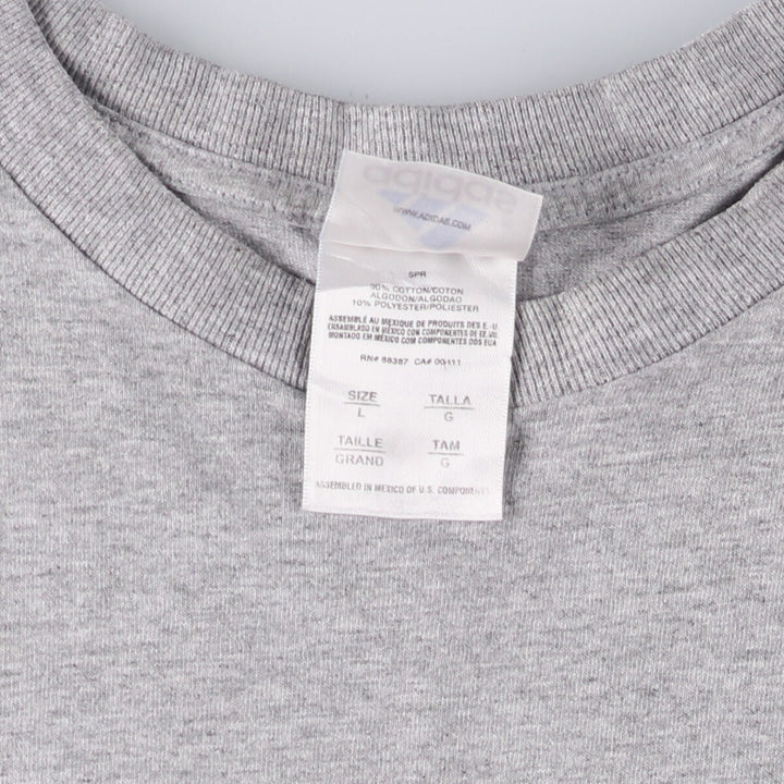 Adidas logo T-shirt, men's size L cotton gray type Vintage Second Hand