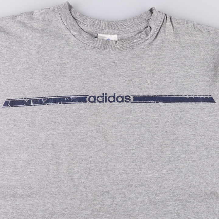 Adidas logo T-shirt, men's size L cotton gray type Vintage Second Hand