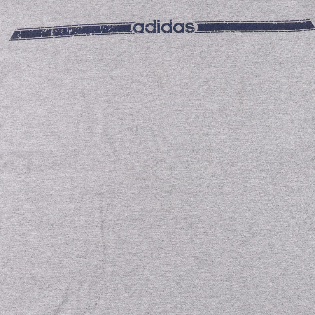 Adidas logo T-shirt, men's size L cotton gray type Vintage Second Hand
