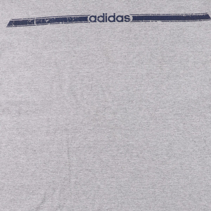 Adidas logo T-shirt, men's size L cotton gray type Vintage Second Hand