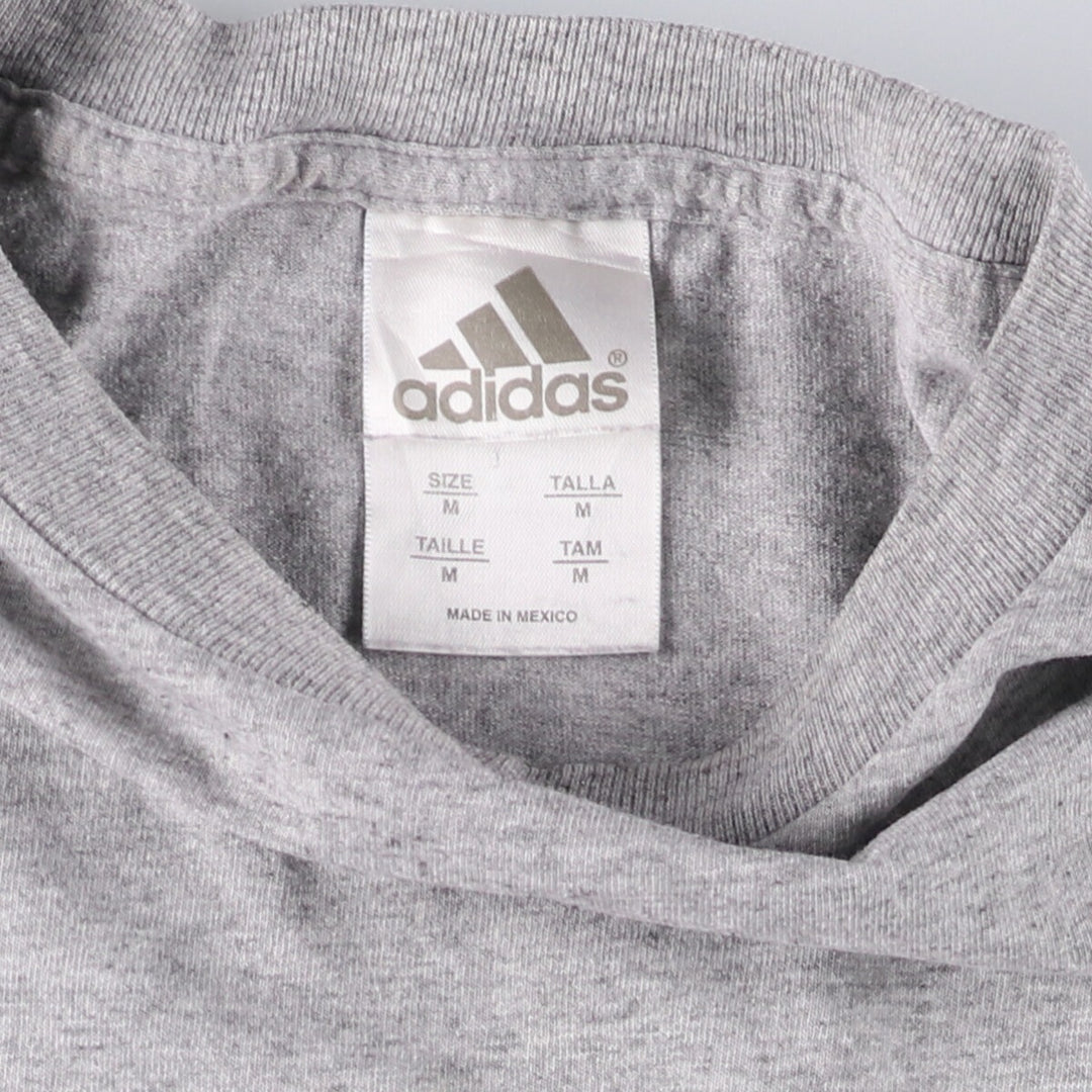 Adidas logo T-shirt, men's size M cotton gray type Vintage Second Hand