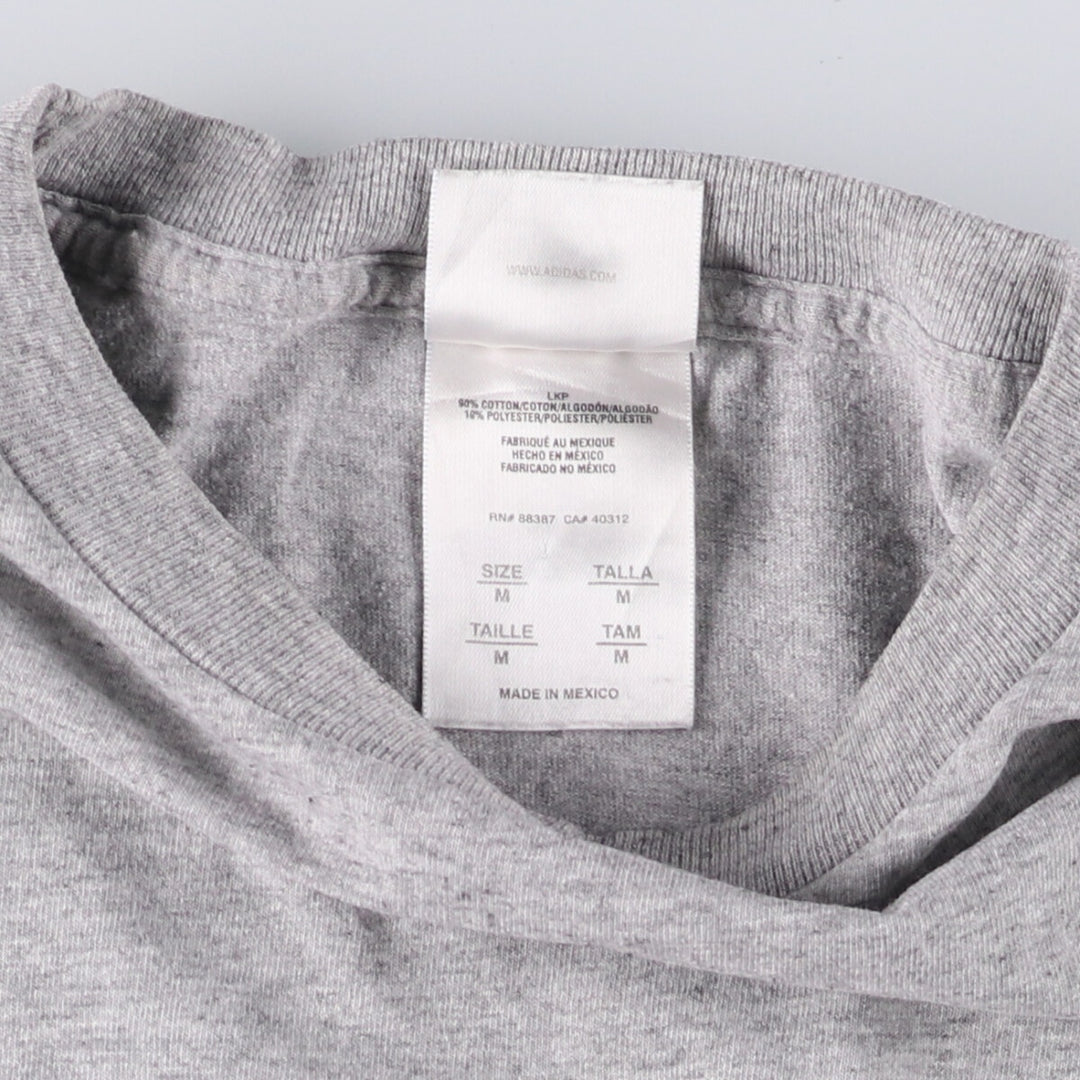 Adidas logo T-shirt, men's size M cotton gray type Vintage Second Hand