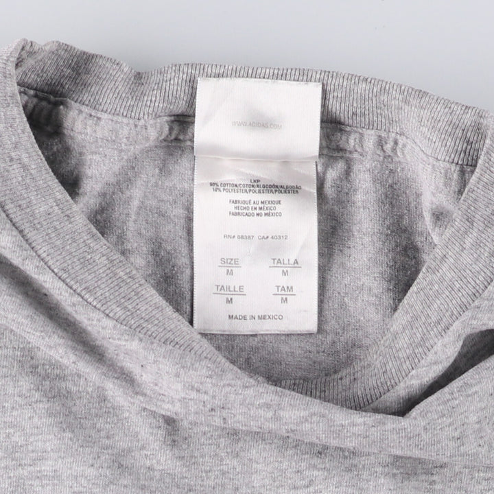Adidas logo T-shirt, men's size M cotton gray type Vintage Second Hand