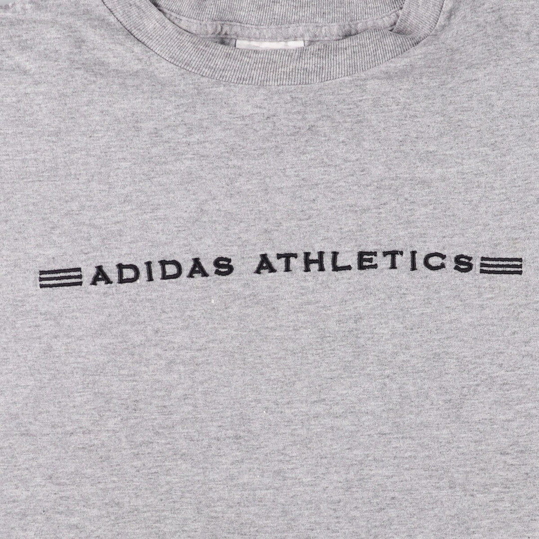 Adidas logo T-shirt, men's size M cotton gray type Vintage Second Hand