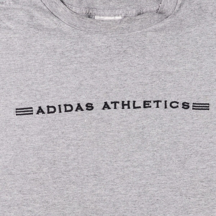 Adidas logo T-shirt, men's size M cotton gray type Vintage Second Hand