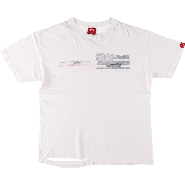 Oakley OAKLEY logo T-shirt men's size L unclear white type Vintage Second Hand