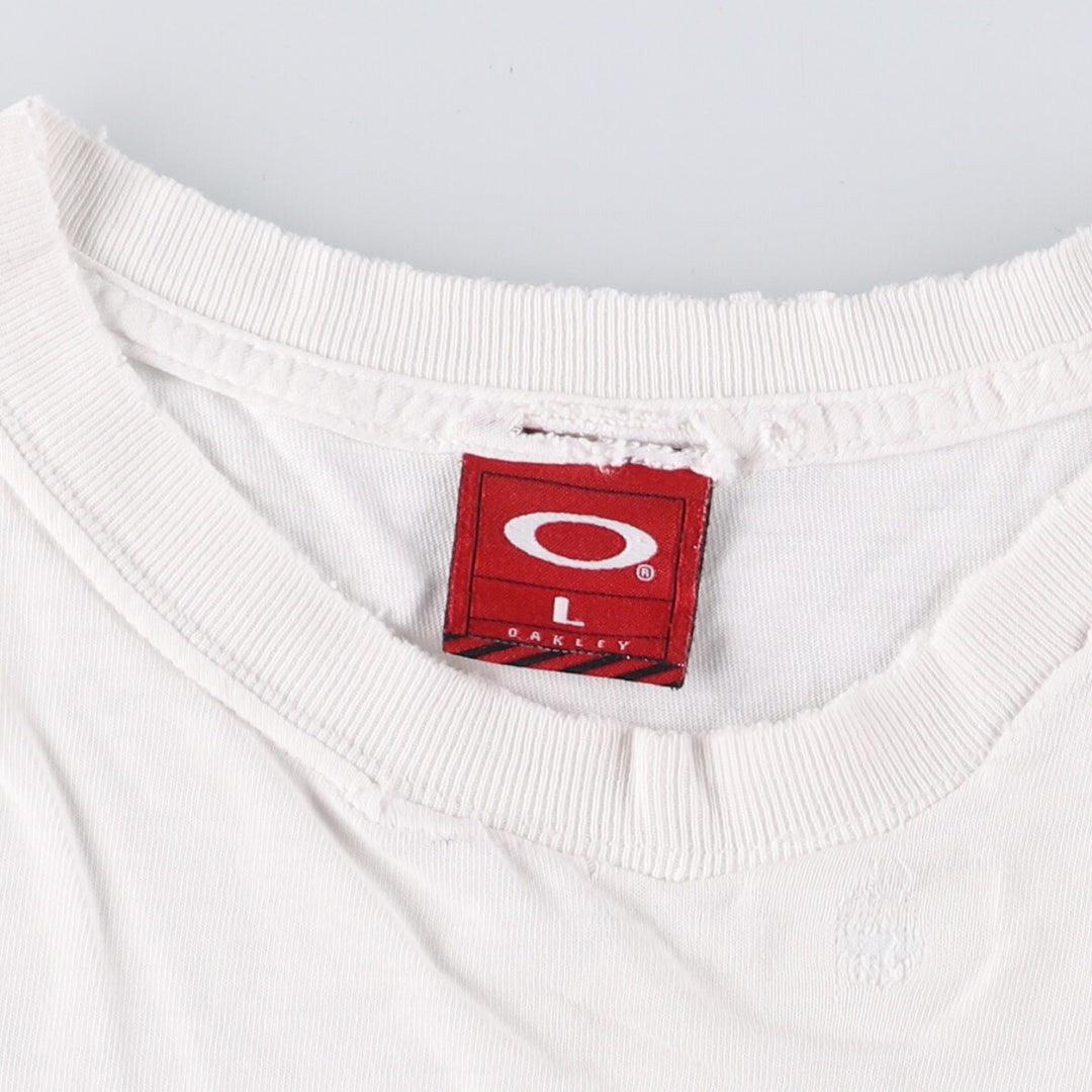 Oakley OAKLEY logo T-shirt men's size L unclear white type Vintage Second Hand