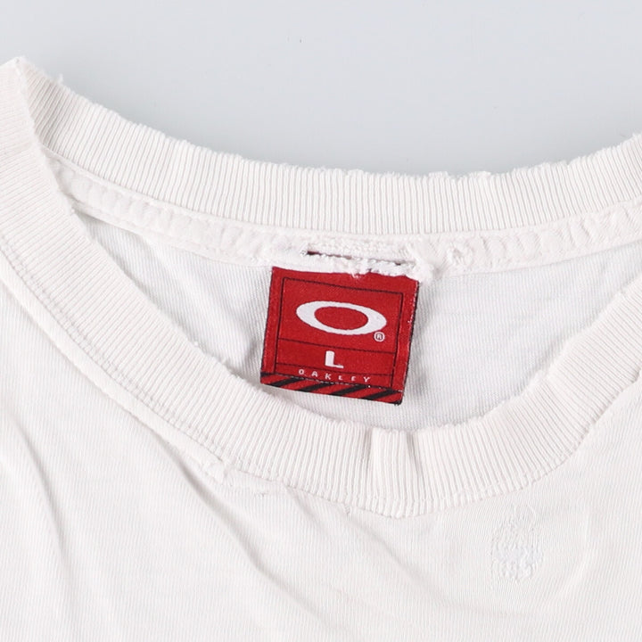 Oakley OAKLEY logo T-shirt men's size L unclear white type Vintage Second Hand
