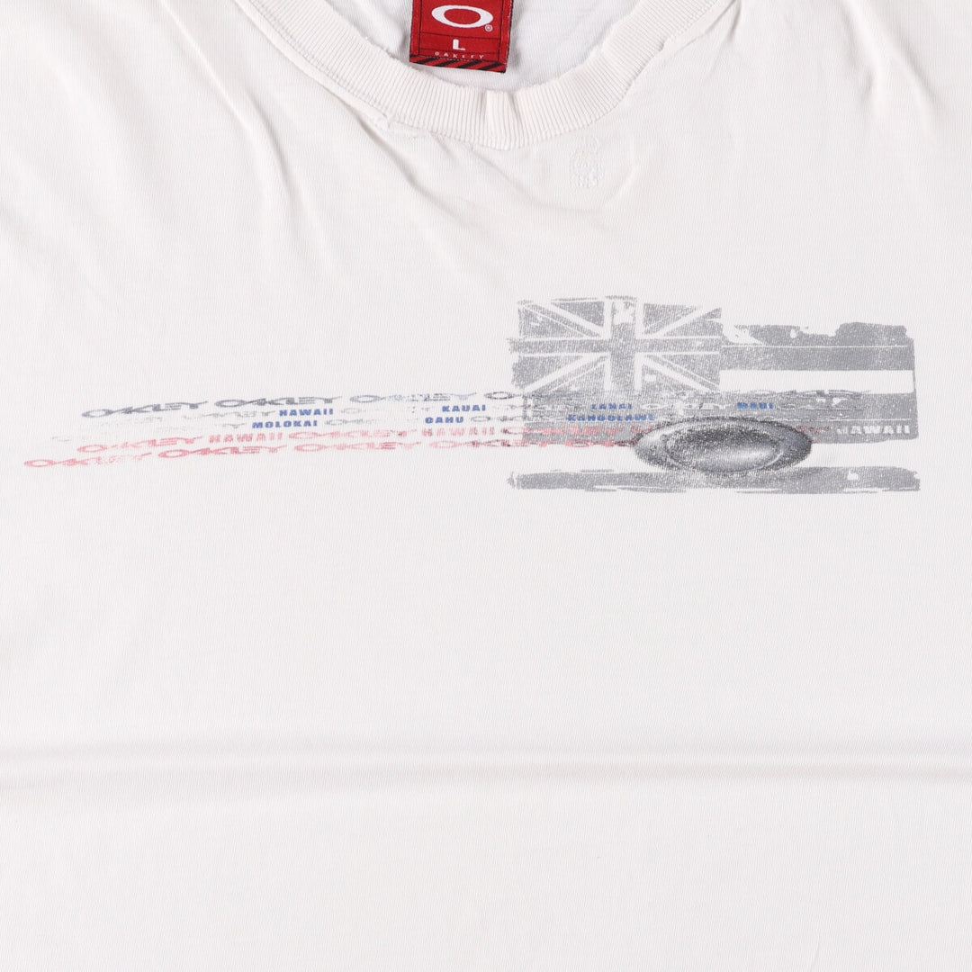 Oakley OAKLEY logo T-shirt men's size L unclear white type Vintage Second Hand