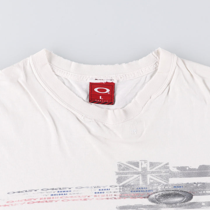 Oakley OAKLEY logo T-shirt men's size L unclear white type Vintage Second Hand
