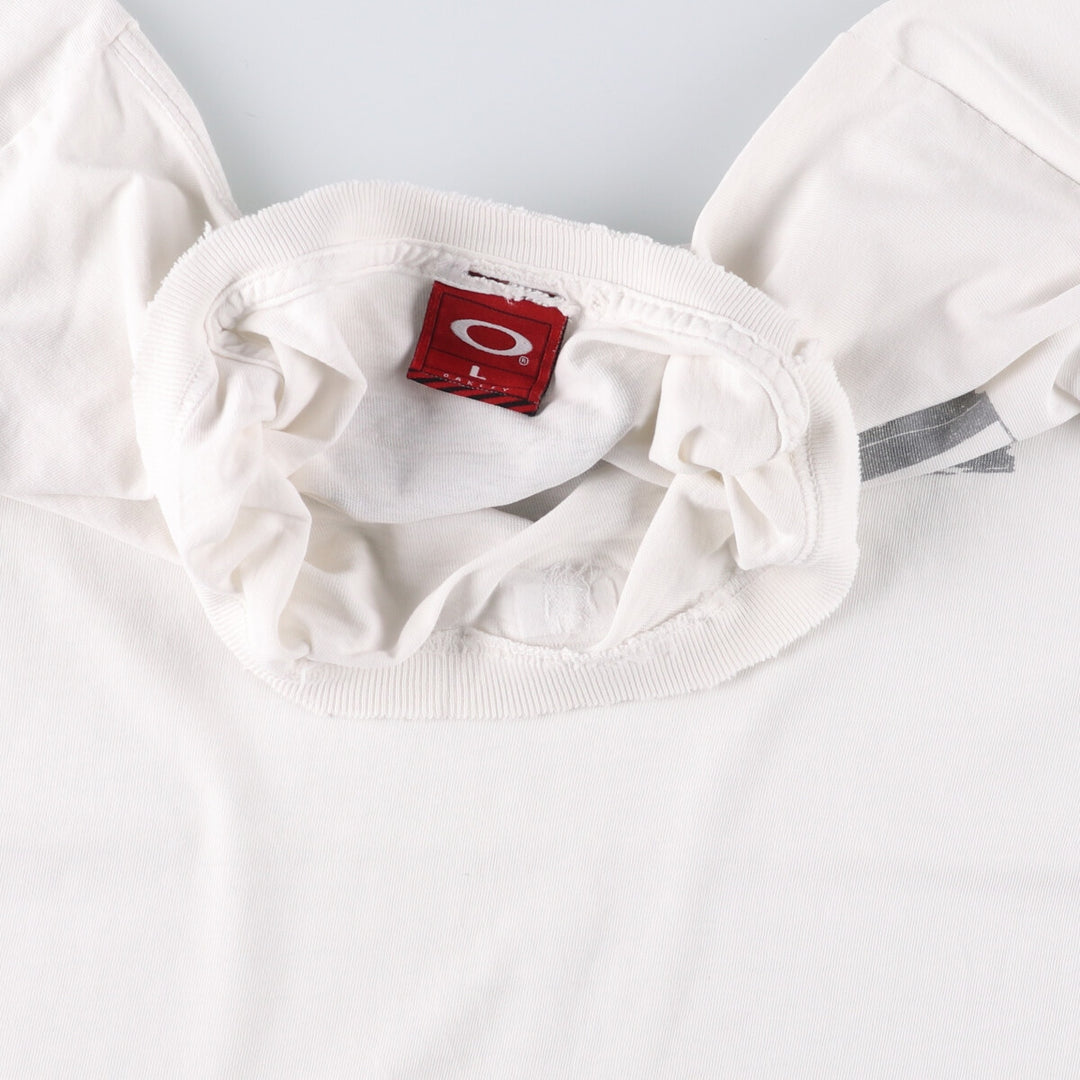 Oakley OAKLEY logo T-shirt men's size L unclear white type Vintage Second Hand