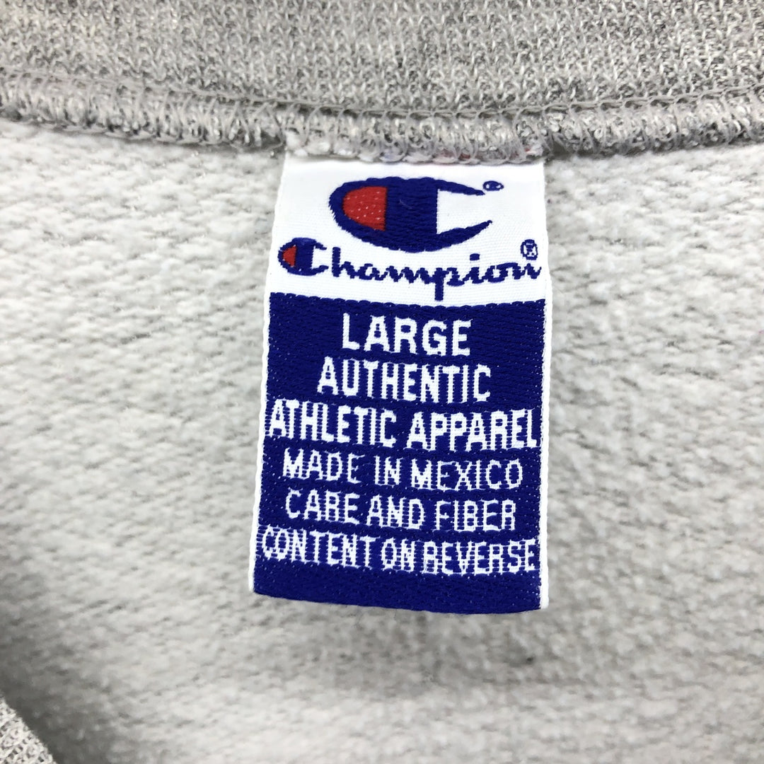 Vintage 90'S Champion triple print logo sweatshirt, size L, men's cotton gray type Vintage Second Hand